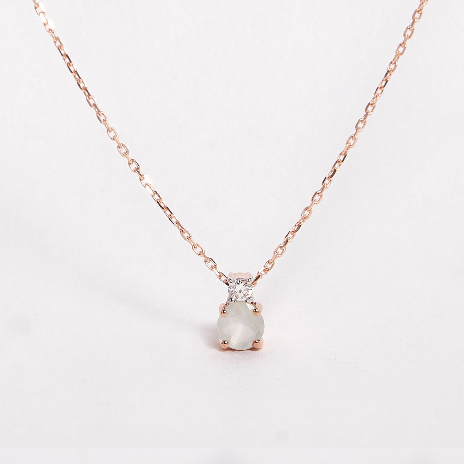 Rose gold deals diamond solitaire necklace