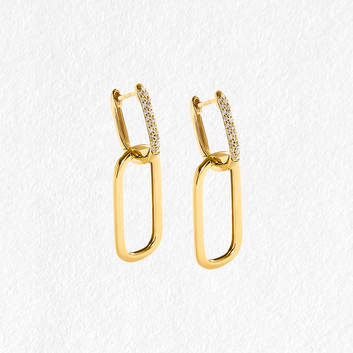 Adeline 9ct Yellow Gold Drop Diamond Earrings