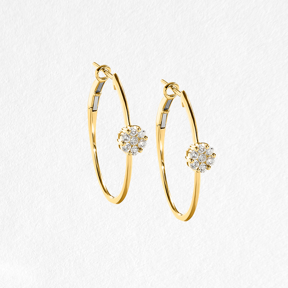 Billie 9ct Yellow Gold Hoop Diamond Earrings