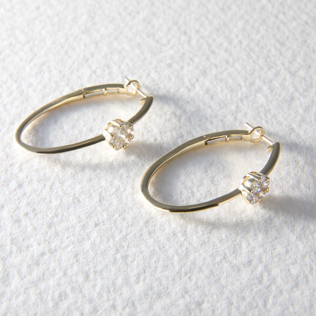 Billie 9ct Yellow Gold Hoop Diamond Earrings