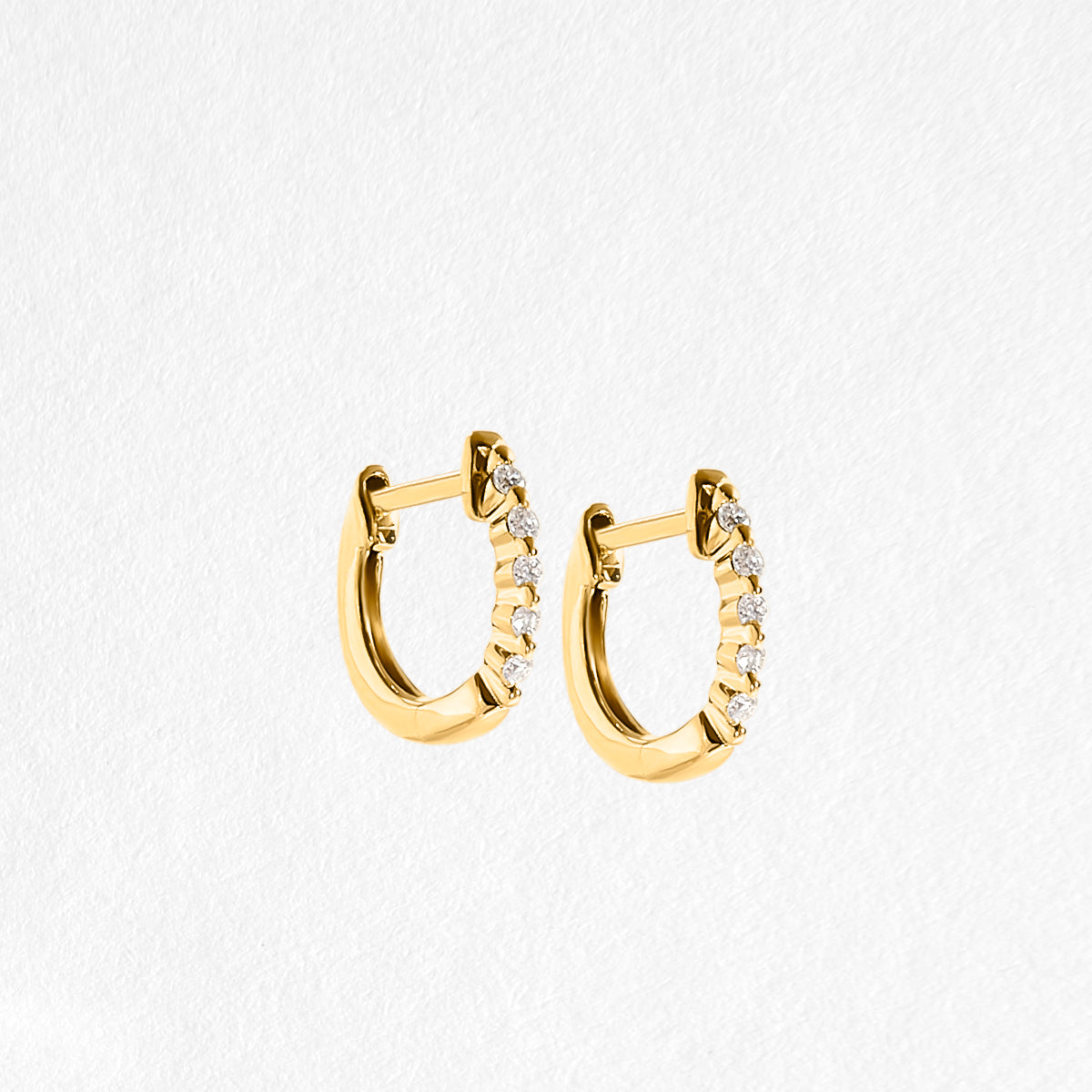 Darla 9ct Yellow Gold Huggie Diamond Earrings