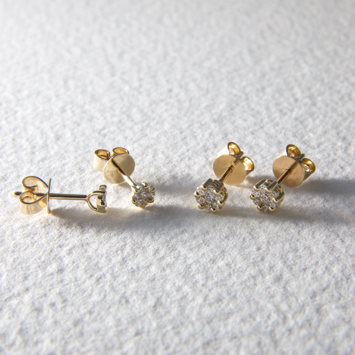 Gia 9ct Yellow Gold Diamond stud Earrings