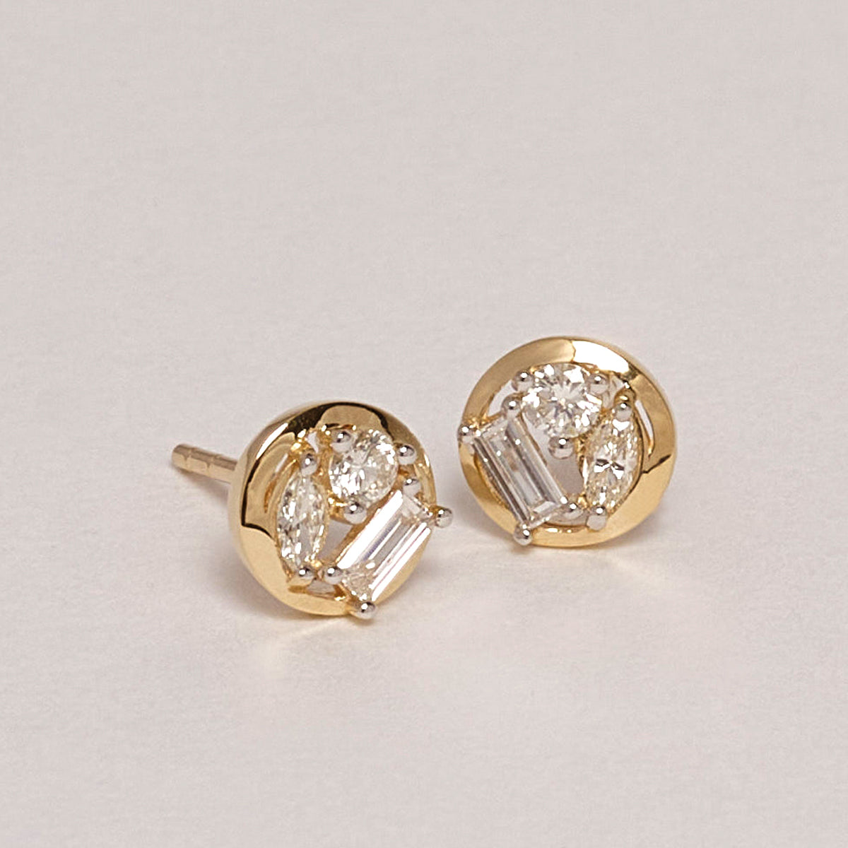 Celesta 9ct Yellow Gold Diamond Stud Cluster Earrings